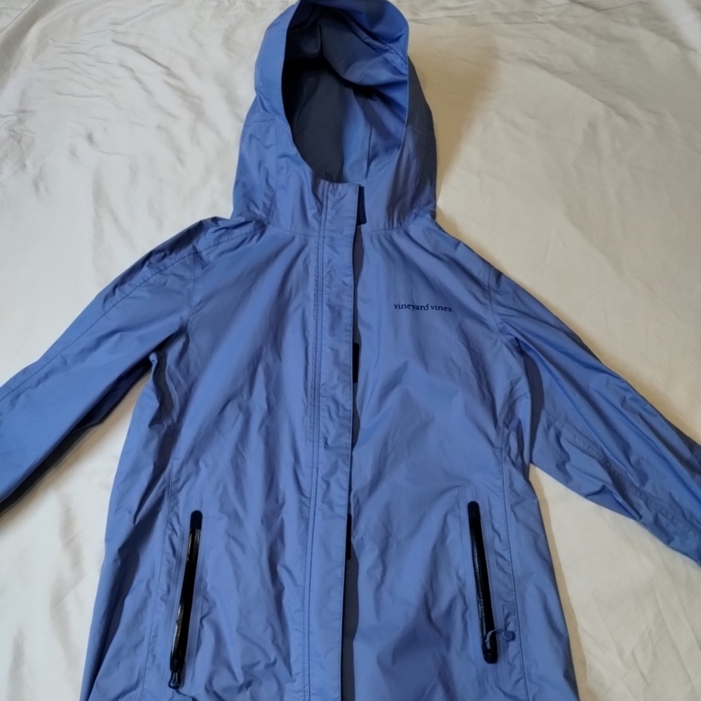 VINEYARD VINES Rain‎ JACKET WITH HOODIE WINDBREAKER Women’s Size S BLUE